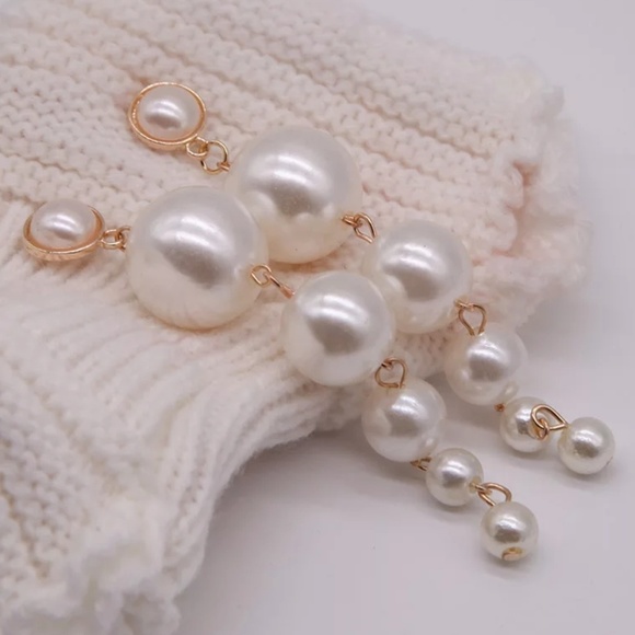 🚦Tassel Faux Pearl Earrings - Picture 2 of 2